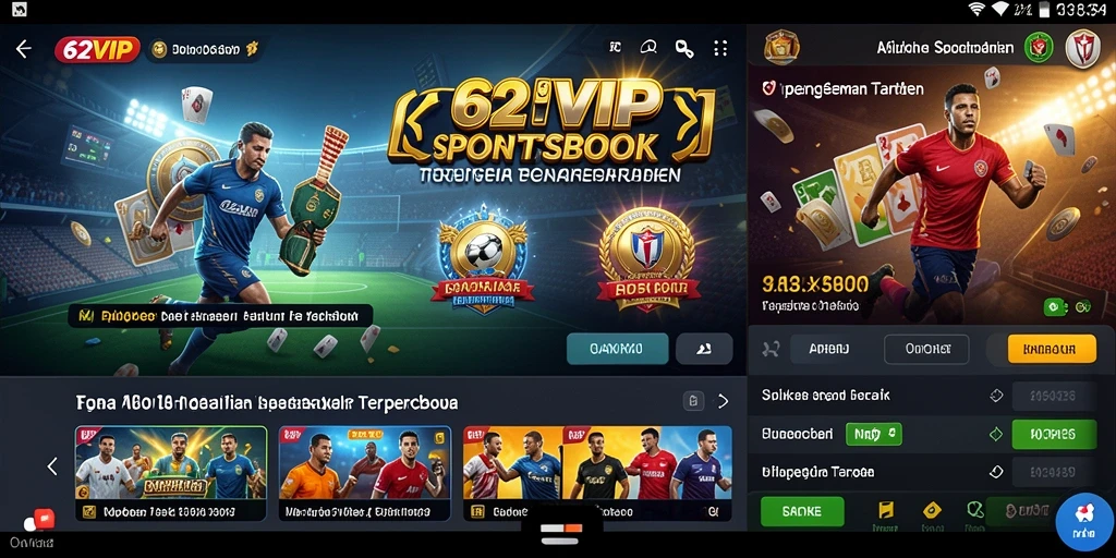 Screenshot utama 62VIP menampilkan antarmuka permainan Sportsbook yang menarik.