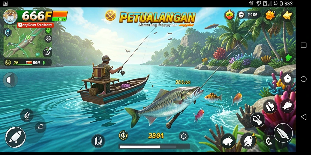 Gameplay seru menangkap ikan di 666FF.