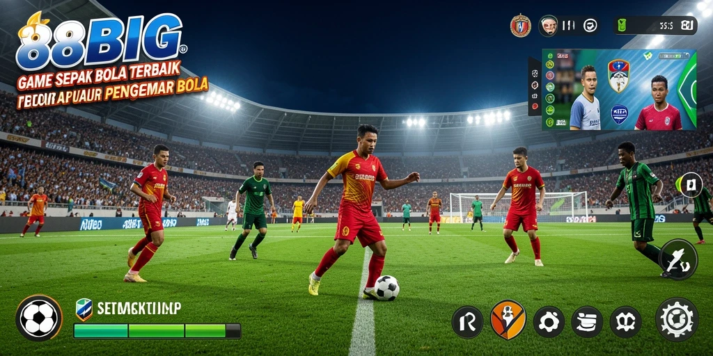 Tampilan menarik dari gameplay seru sepak bola di 88BIG.