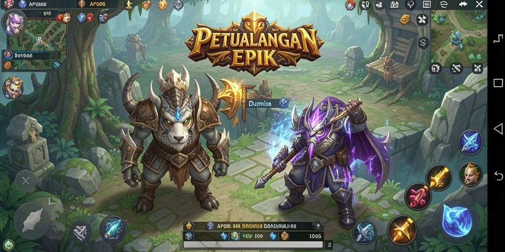 Screenshot menunjukkan momen epik dalam gameplay RPG di AP686.