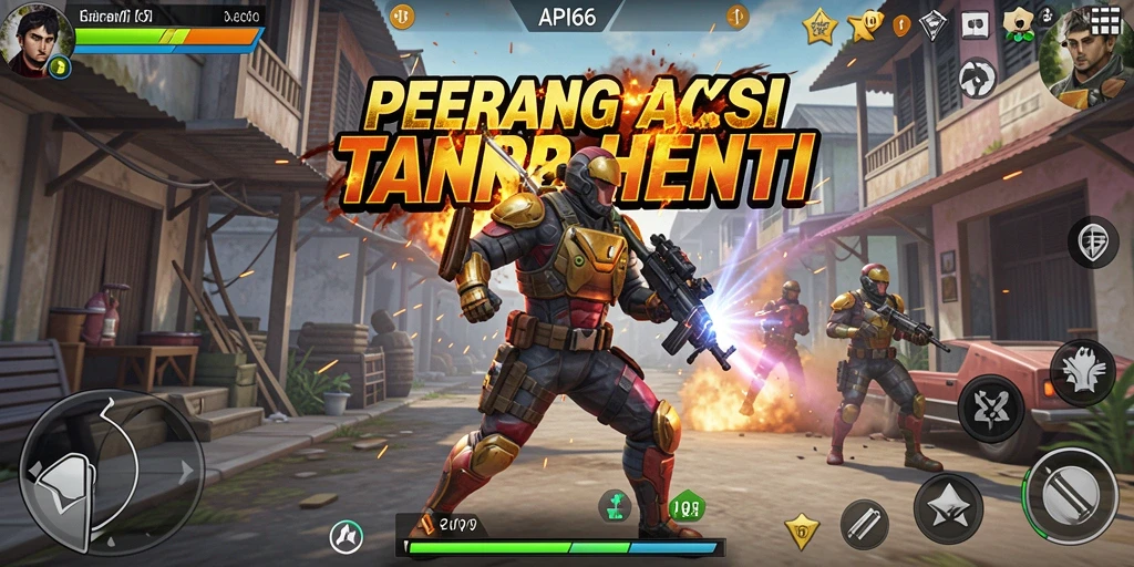 Tangkapan layar gameplay API66 yang menampilkan pertarungan yang mendebarkan.