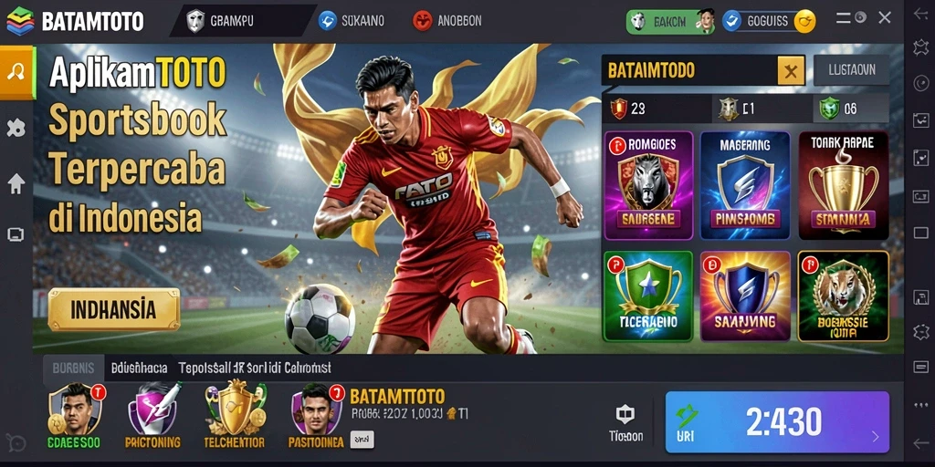 Screenshot utama BATAMTOTO menampilkan antarmuka taruhan olahraga yang menarik.