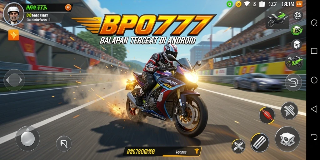 Tampilan gameplay mendebarkan BPO777 yang penuh aksi dan kecepatan.