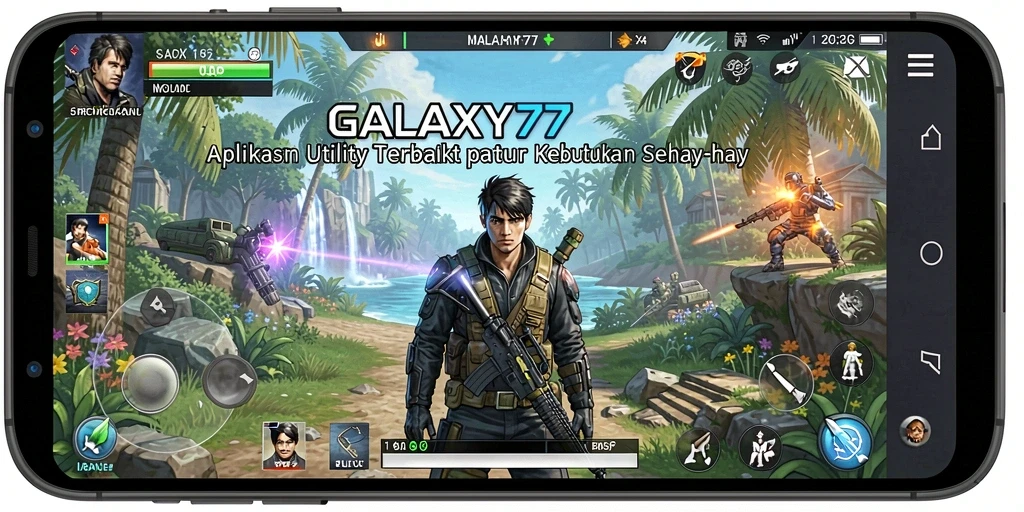 Screenshot utama GALAXY77 menampilkan antarmuka aplikasi Utility yang intuitif.