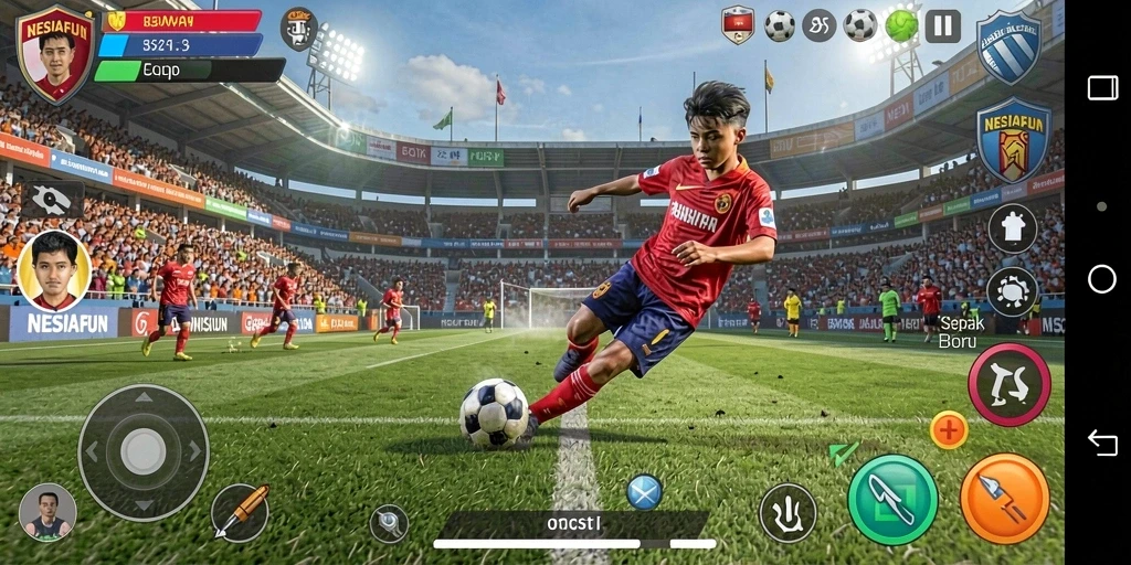 Tampilan gameplay seru dari NESIAFUN yang memperlihatkan aksi di lapangan.