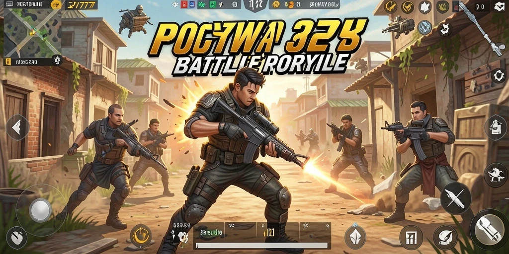 Gameplay mendebarkan di PCX777, pertarungan Battle Royale penuh aksi.
