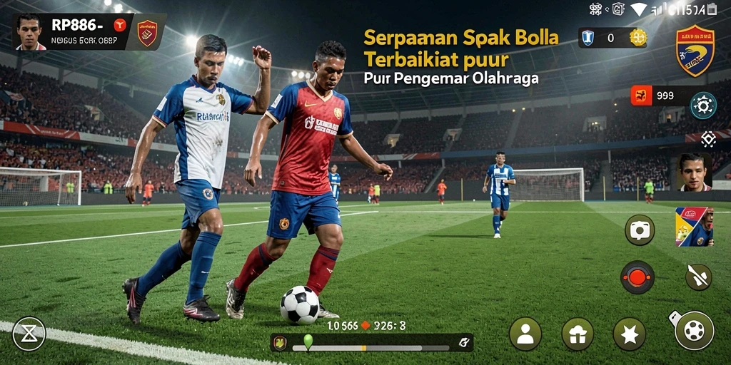 Tampilan gameplay RP886 yang mendebarkan di lapangan sepak bola.