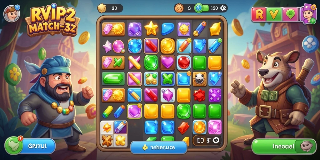 Gameplay warna-warni yang menarik dari RVIP2 saat mencocokkan objek.