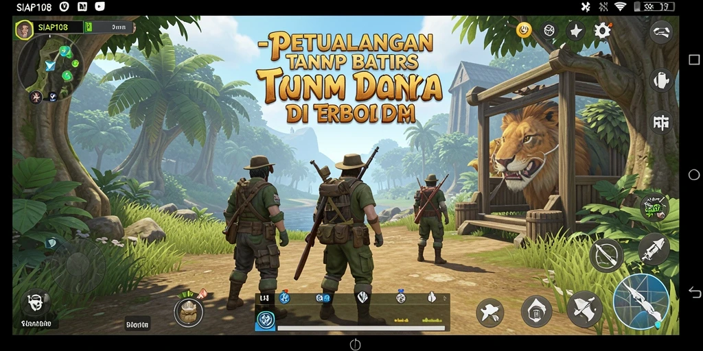 Screenshot utama menampilkan aksi mendebarkan dalam dunia terbuka