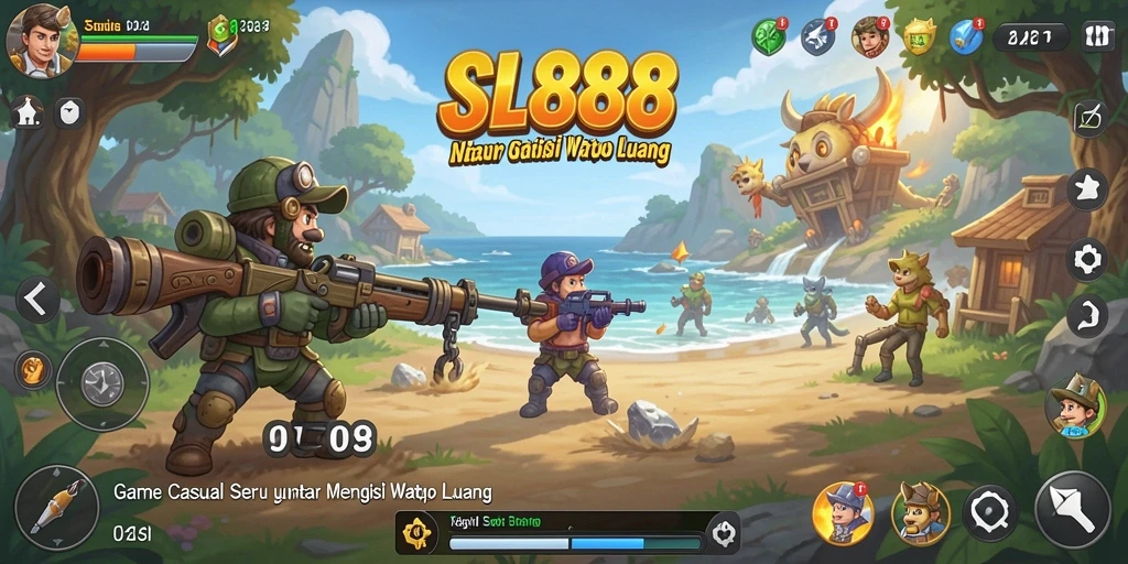 Tampilan gameplay SL888 yang penuh warna dan seru.
