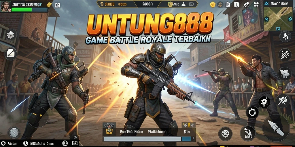 Screenshot gameplay UNTUNG88, menunjukkan aksi intens Battle Royale.