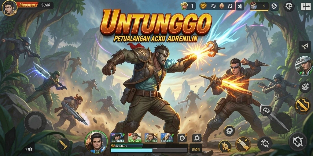 Skrinsut UNTUNGGO menampilkan aksi seru dalam pertempuran yang intens.