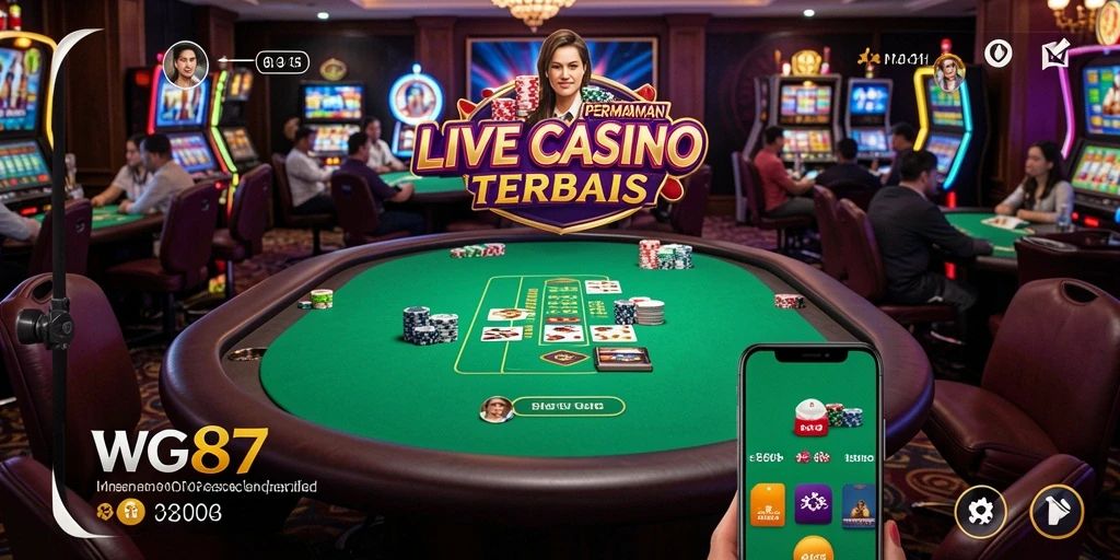 Tampilan gameplay Live Casino WG87 dengan dealer profesional dan interaksi langsung.